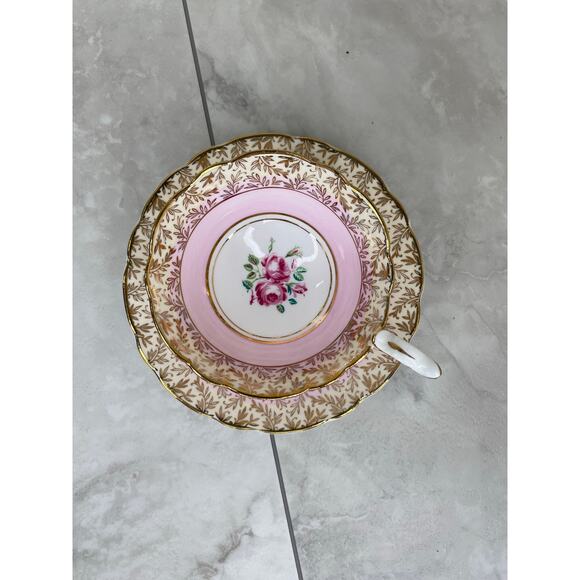 Pink Royal Stafford Teacup and Saucer, Antique Tea Cups Vintage Floral - Picture 10 of 13